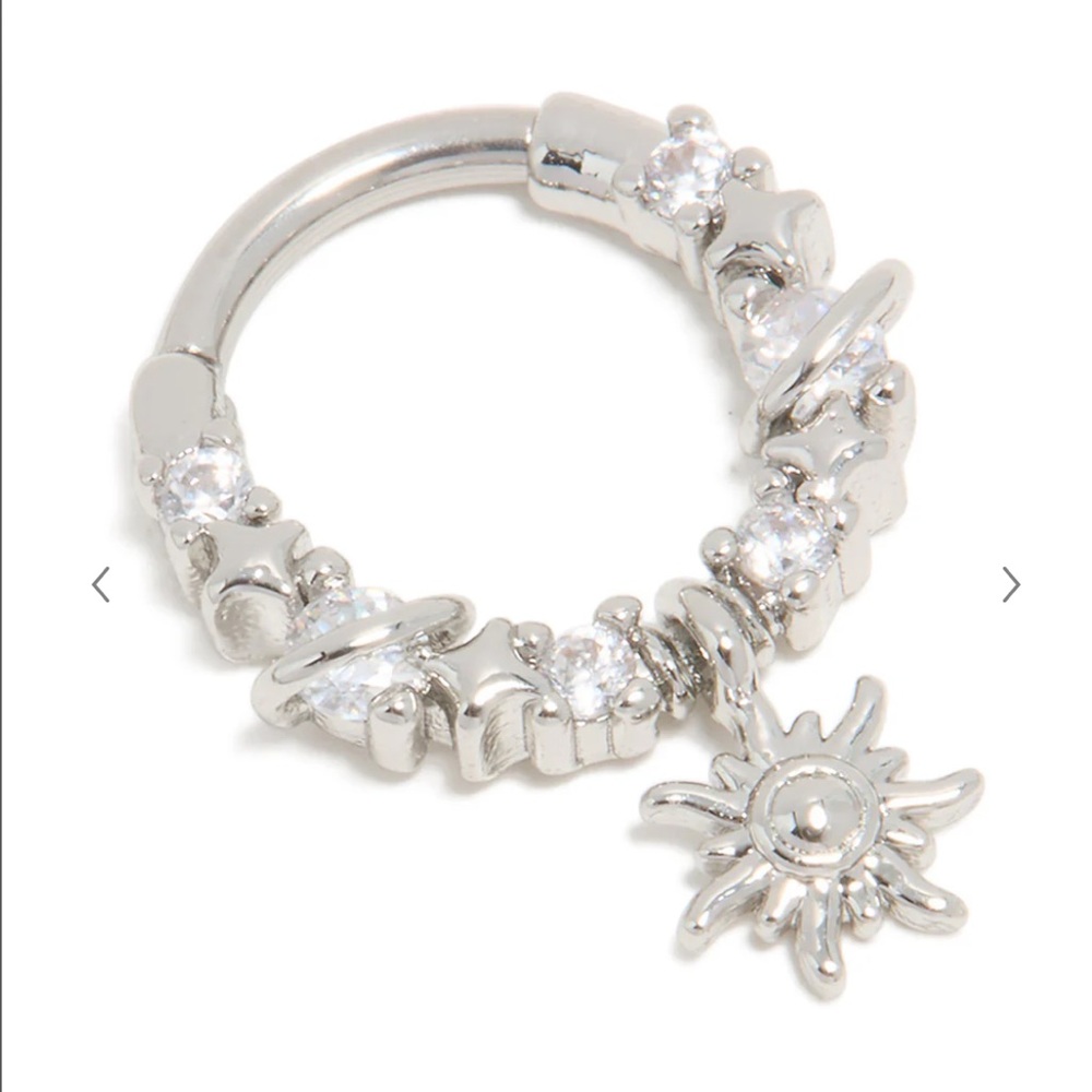 Surgical Steel Cubic Zirconia Celestial Star Drop Clicker